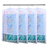 Kuber Industries Hanging Saree Cover | Brush Painting Pattern Saree Cover | Non-Woven Saree Covers for Home | Saree Cover with Small Transparent view | Pack of 6 | Gray